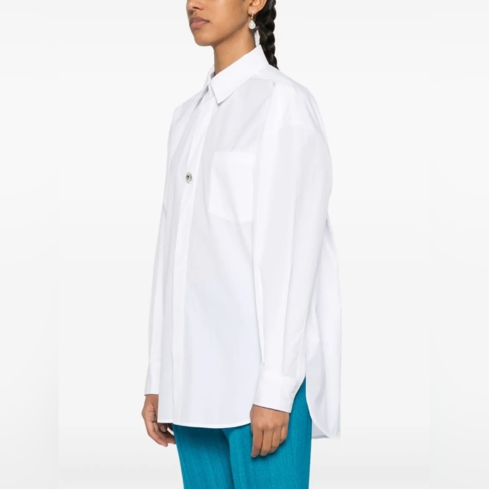 Maje oversized poplin shirt Classic White Men's Shirt - Picture 3 of 7